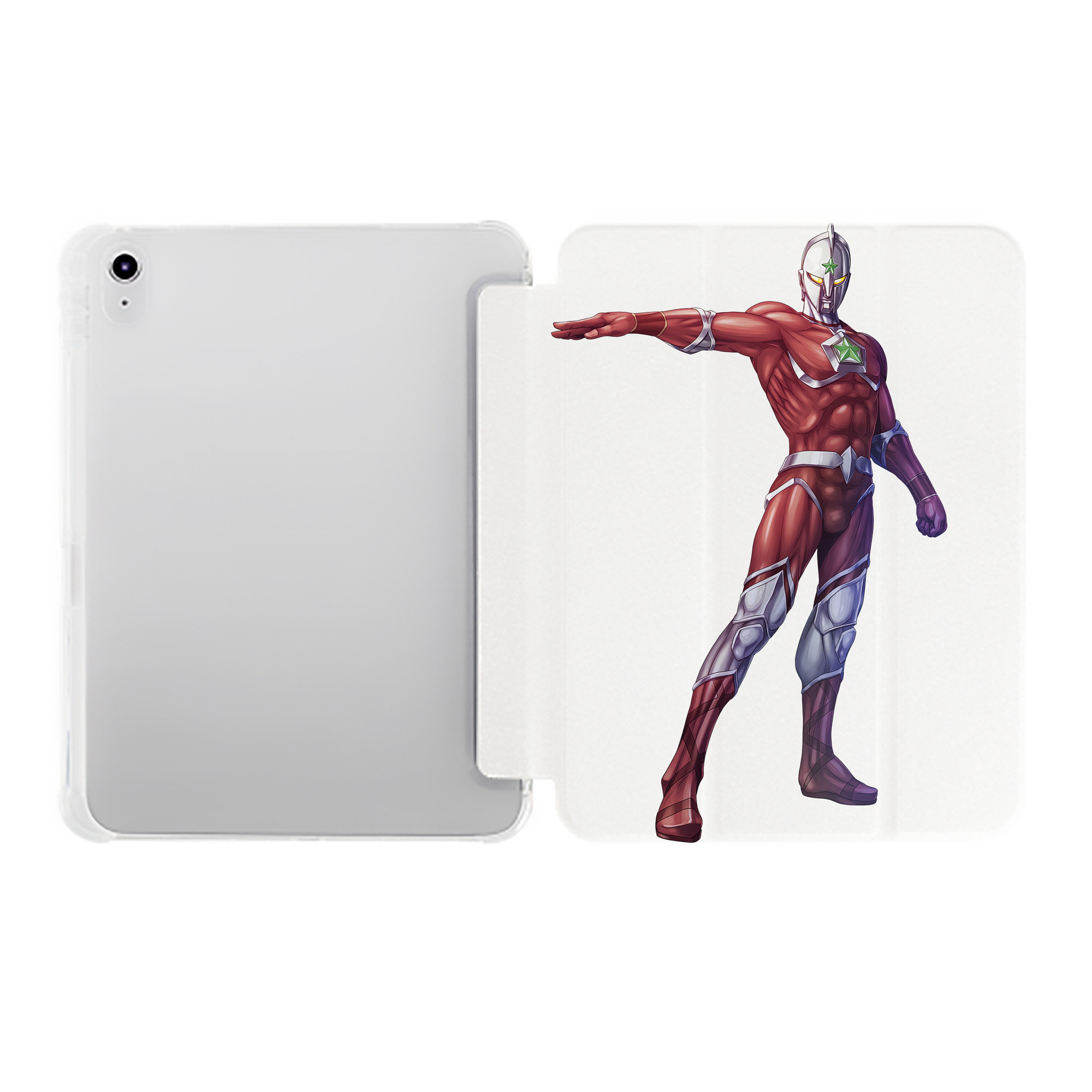 （画像用） ウルトラマン Ultraman IPad ケース ペン収納付き 三つ折りスタンド PUレザー×シリコン 対応機種9.5/10.5/10.9インチ